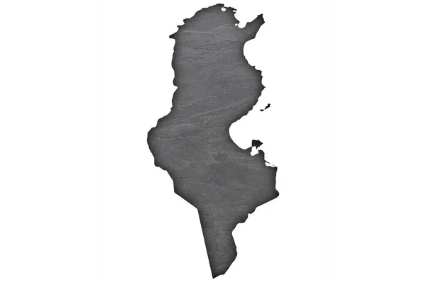 Map Tunisia Dark Slate — Stock Photo, Image