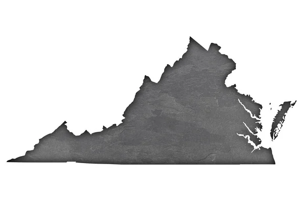 Χάρτης Της Βιρτζίνια Στο Σκοτεινό Σχιστόλιθο — Φωτογραφία Αρχείου