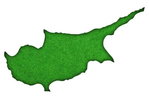 Mapa Chipre Feltro Verde — Fotografia de Stock