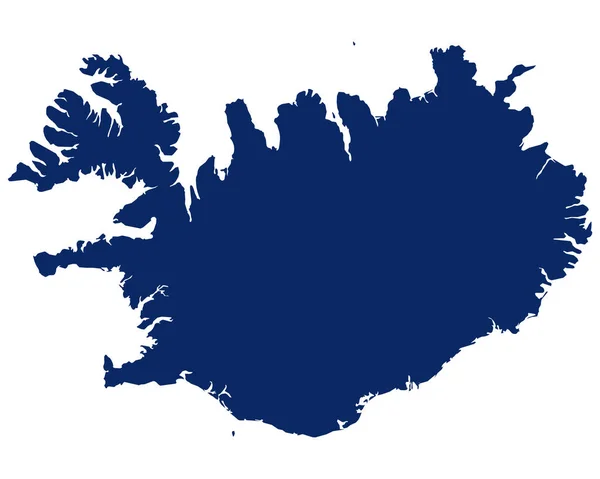 Mapa Islandia Color Azul — Archivo Imágenes Vectoriales