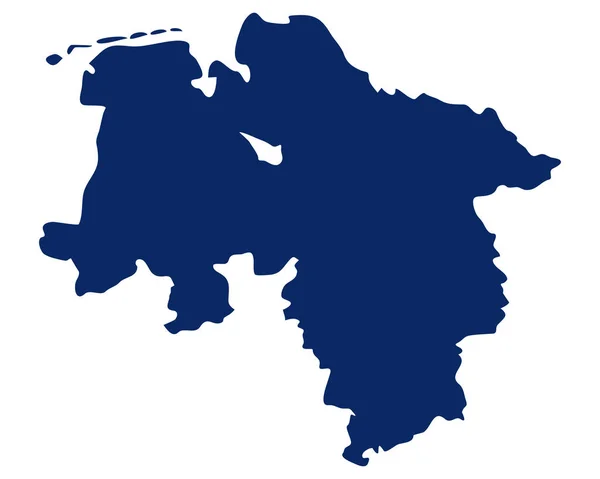 Alsó Szászország Térképe Kék Színben — Stock Vector
