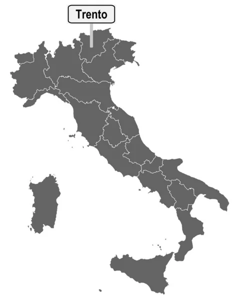 Trento Işaretli Talya Haritası — Stok Vektör