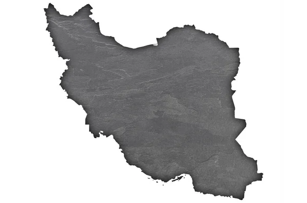 暗いスレート上のイランの地図 — ストック写真