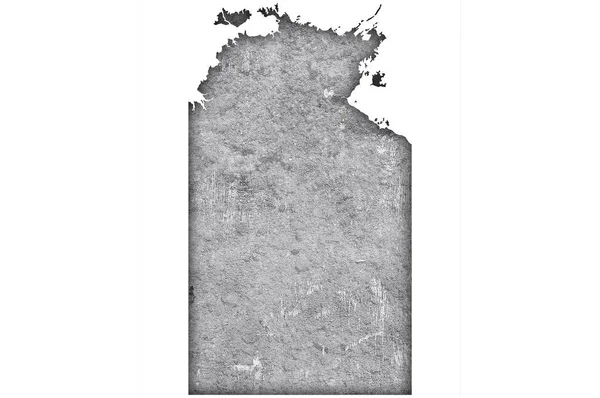 Карта Северной Территории Выветриваемому Бетону — стоковое фото