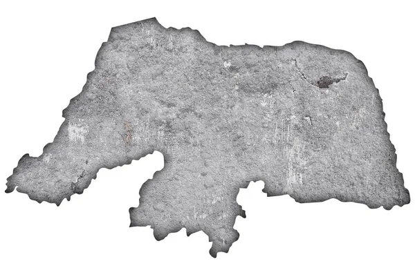 北里约格朗德关于风化混凝土的地图 — 图库照片