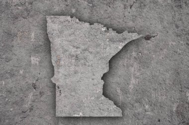 Yıpranmış beton üzerine Minnesota Haritası