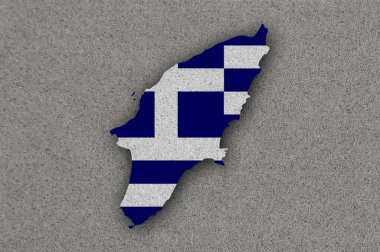 Rodos haritası ve bayrağı keçeli