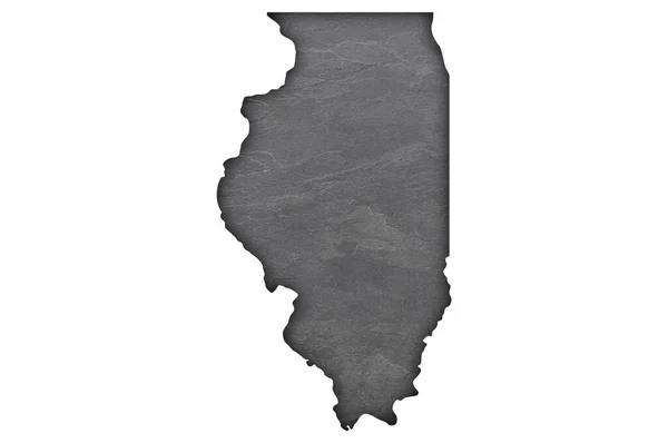 Mapa Illinois Tmavém Břidlici — Stock fotografie
