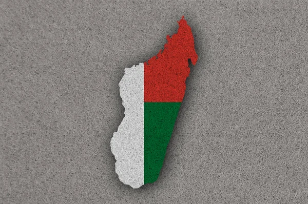 Mapa Bandera Madagascar Fieltro — Foto de Stock