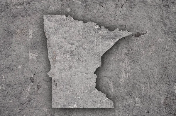 Carte Minnesota Sur Béton Altéré — Photo