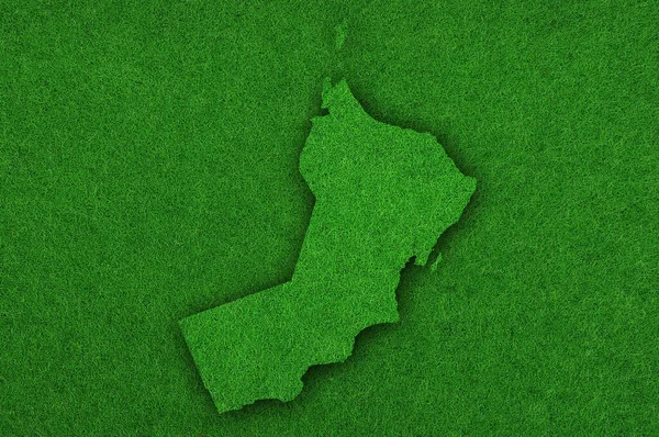 Omán Térképe Zöld Filcen — Stock Fotó