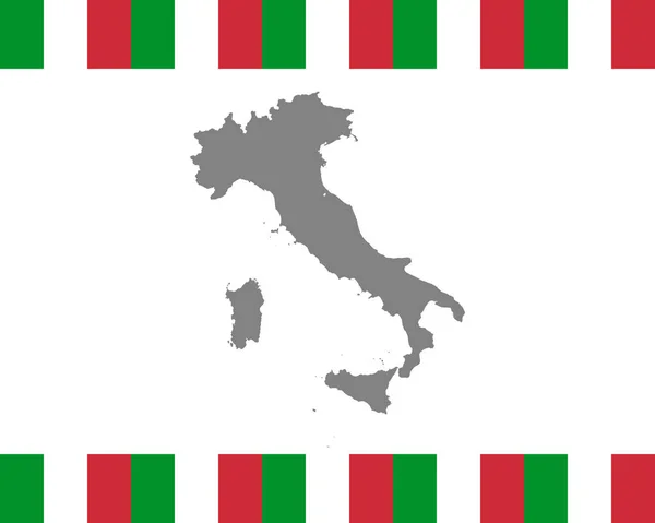 Italian Flag Map — Stock Vector