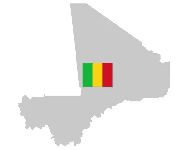 Drapeau Carte Mali — Image vectorielle