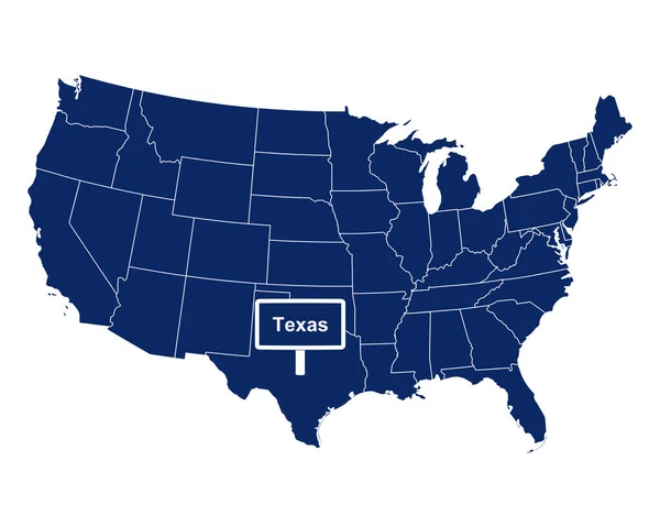 Estado Texas Com Sinal Estrada — Vetor de Stock