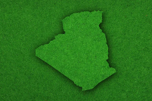 Carte Algérie Sur Feutre Vert — Photo