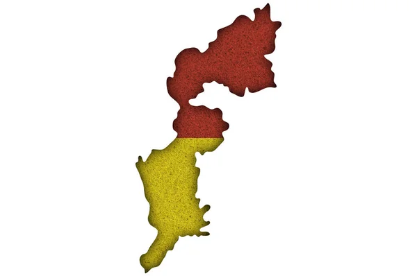 Mapa Vlajka Burgenlandu Plsti — Stock fotografie