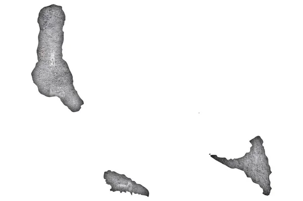 科摩罗风化混凝土地图 — 图库照片