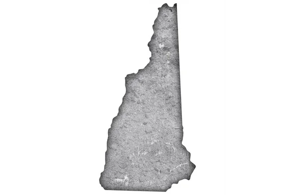 Mappa Del New Hampshire Sul Cemento Armato — Foto Stock