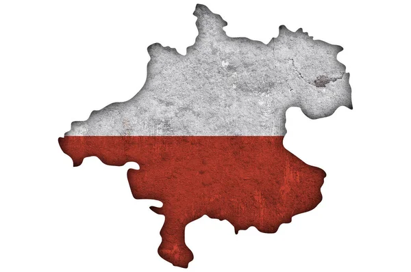 Map Flag Upper Austria Weathered Concrete — Stock Photo, Image