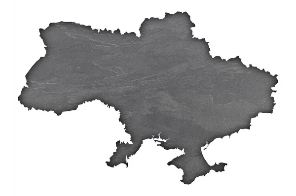 Mapa Ucrania Pizarra Oscura —  Fotos de Stock
