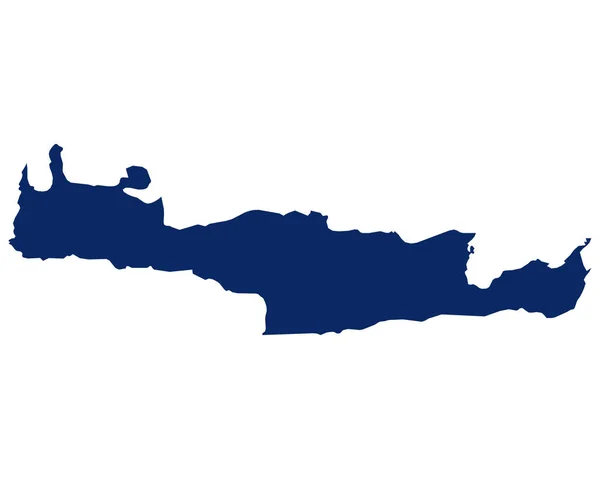 蓝色克里特岛地图 — 图库矢量图片