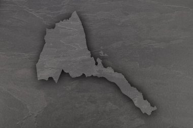 Eritre haritası, kara tahta üzerine.