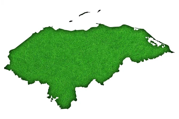 Carte Honduras Sur Feutre Vert — Photo