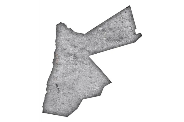 约旦风化混凝土地图 — 图库照片