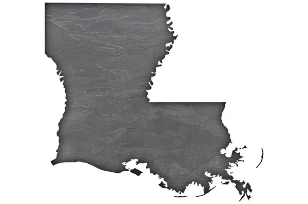 Mapa Louisiana Ardósia Escura — Fotografia de Stock