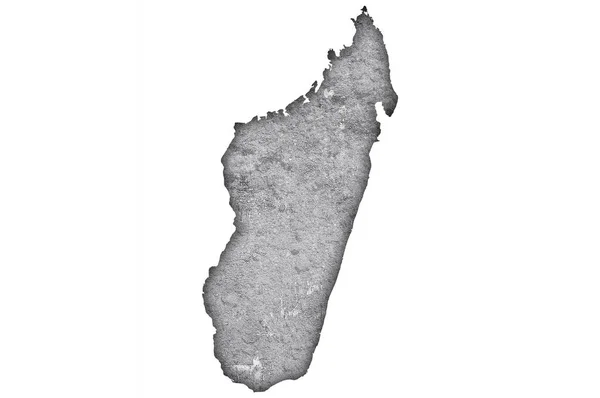 Mapa Madagascar Sobre Hormigón Envejecido — Foto de Stock