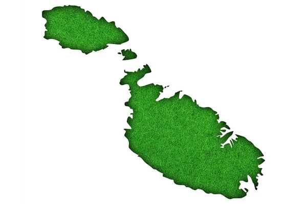 Mapa Malta Feltro Verde — Fotografia de Stock