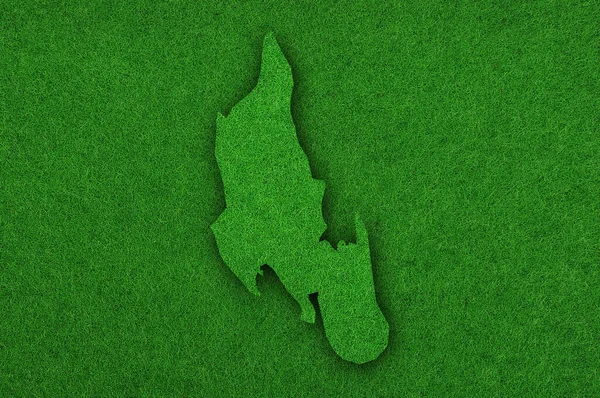 Mapa Zanzibaru Zielonym Filcu — Zdjęcie stockowe