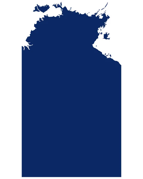 Mapa Territorio Del Norte Color Azul — Vector de stock