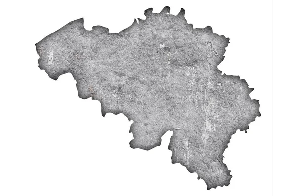 Карта Бельгии Выветренному Бетону — стоковое фото