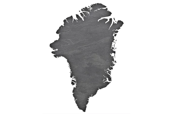 Koyu Kayrak Üzerinde Grönland Haritası — Stok fotoğraf