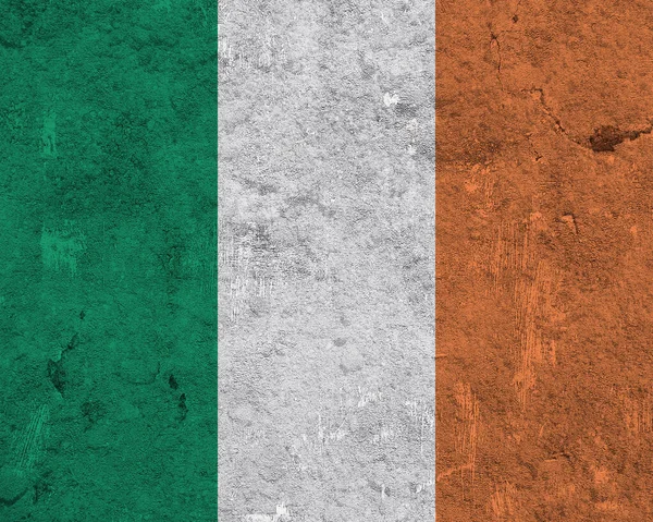 Bandeira Irlanda Betão Desgastado — Fotografia de Stock