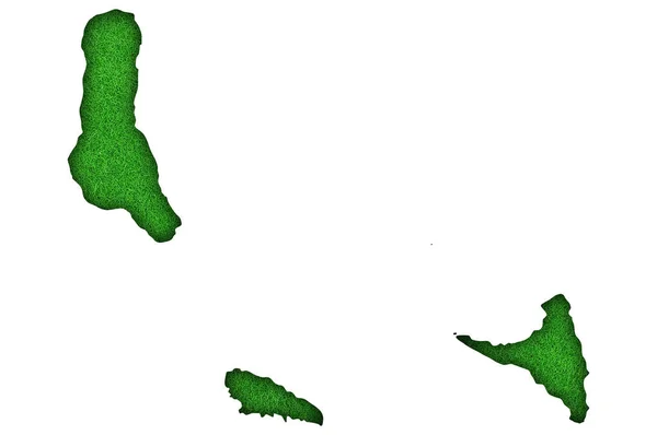 Mapa Comores Feltro Verde — Fotografia de Stock