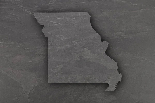 Carte Missouri Sur Ardoise Sombre — Photo