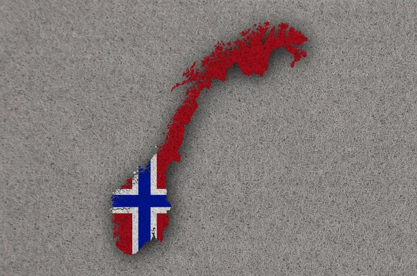 노르웨이 의지도와 깃발이 퍼지다 — 스톡 사진
