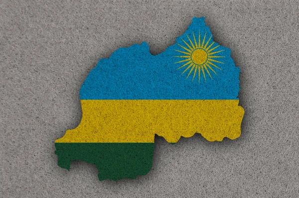 Map Flag Rwanda Felt — Stock Photo, Image