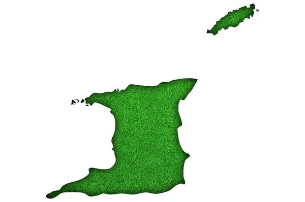 Mapa Trinidad Tobago Feltro Verde — Fotografia de Stock