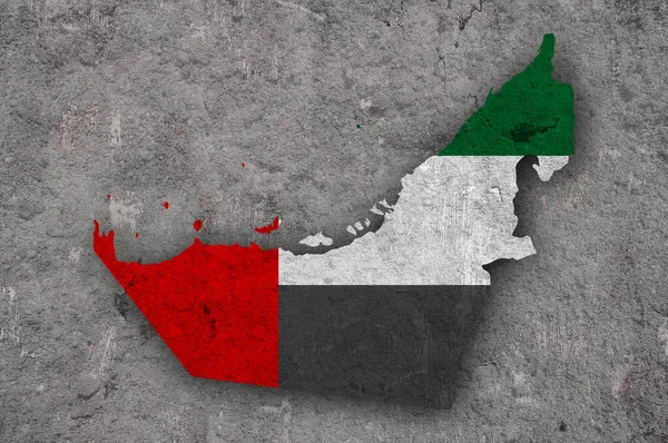 Map Flag United Arab Emirates Weathered Concrete — Stock Photo, Image