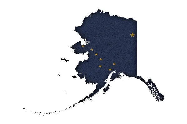 Carte Drapeau Alaska Sur Feutre — Photo