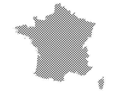 Basit çapraz dikiş üzerine Fransa Haritası 