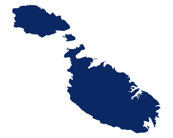 Χάρτης Της Μάλτας Μπλε Χρώμα — Διανυσματικό Αρχείο