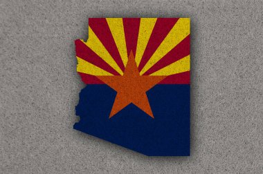 Arizona haritası ve bayrağı keçeli