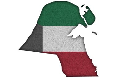 Kuveyt haritası ve bayrağı keçeli