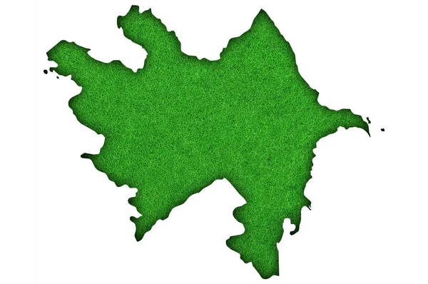 Mappa Dell Azerbaigian Sul Feltro Verde — Foto Stock