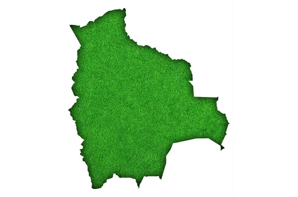 Bolívia Térképe Zöld Filcen — Stock Fotó