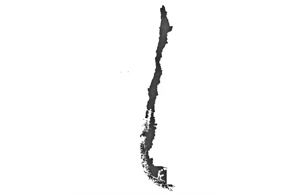 Mapa Chile Ciemnym Łupku — Zdjęcie stockowe